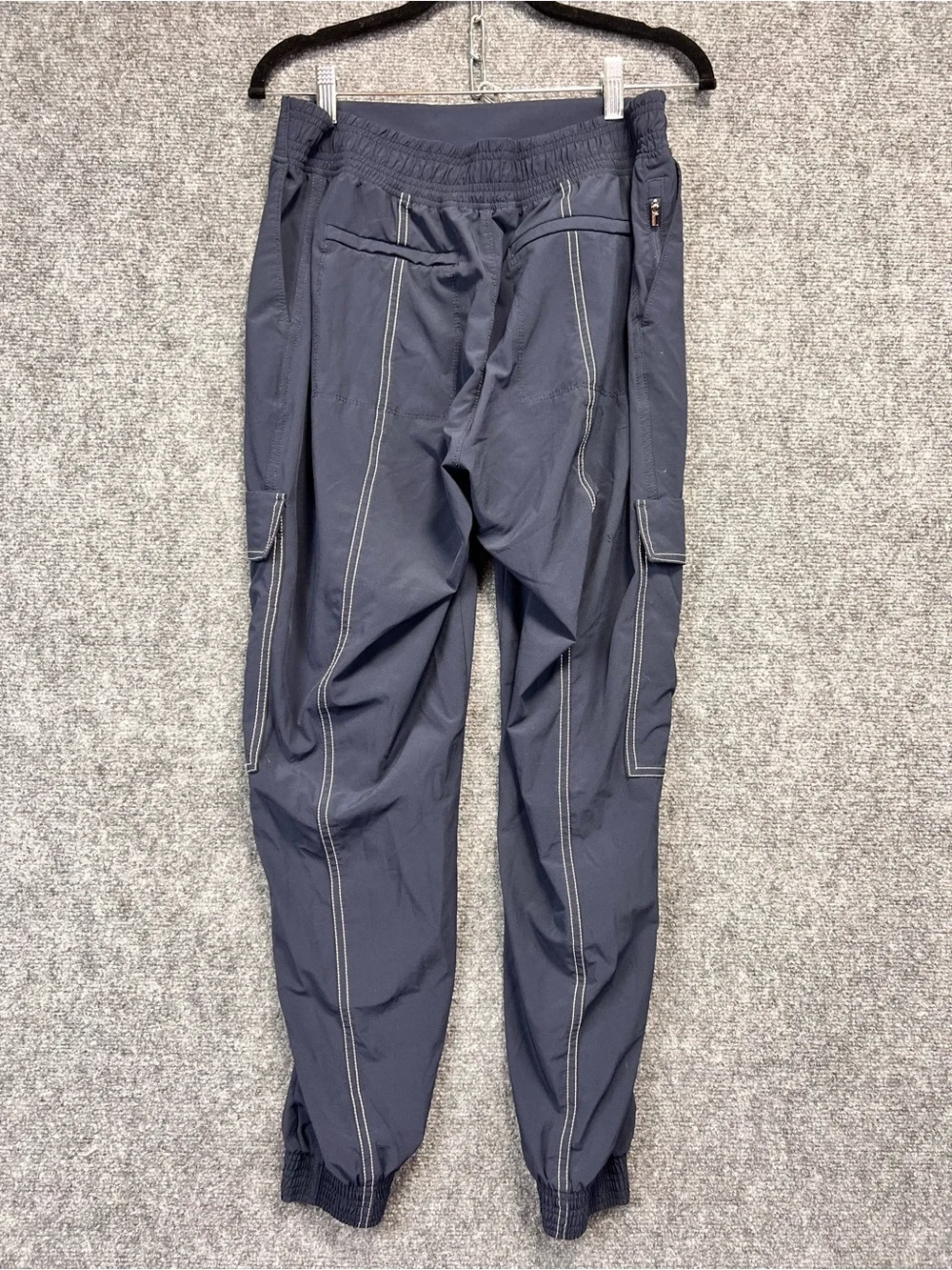 Athleta Navy Cargo Jogger Track Pants with Contrast Stitching